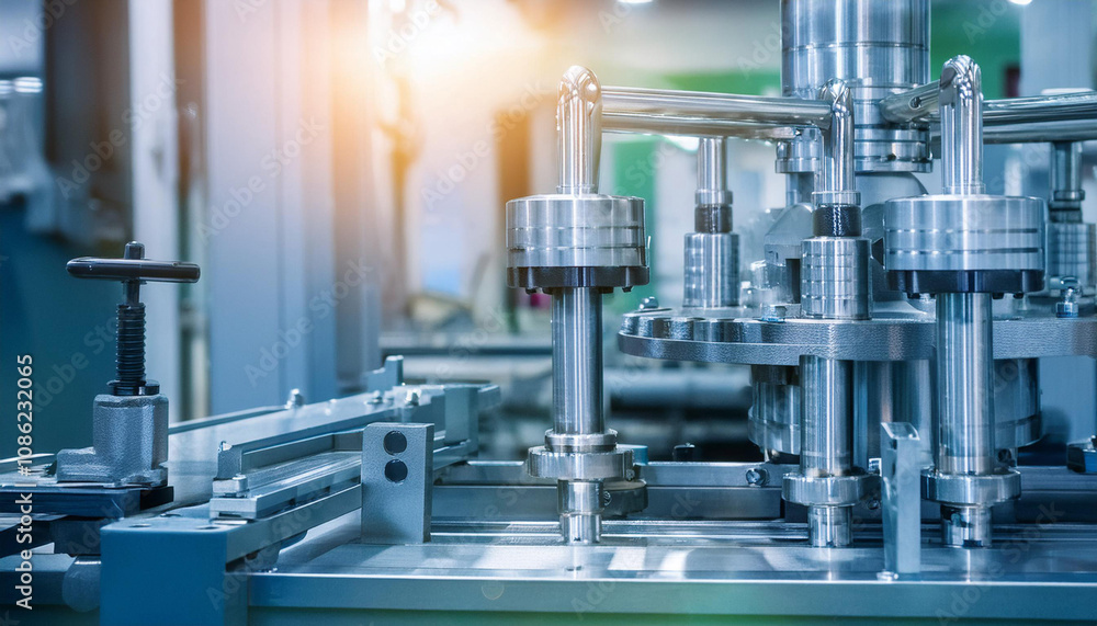 Close-Up of Factory Machinery and Industrial Production Close-Up of Factory Machinery and Industrial Production