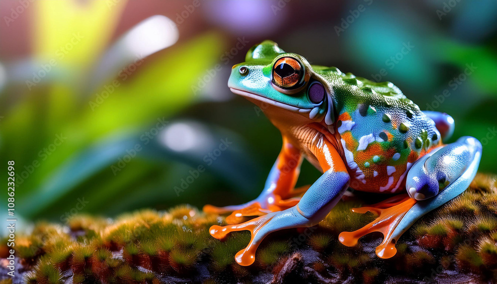 Fototapeta premium Close-Up of a Frog in its Natural Habitat