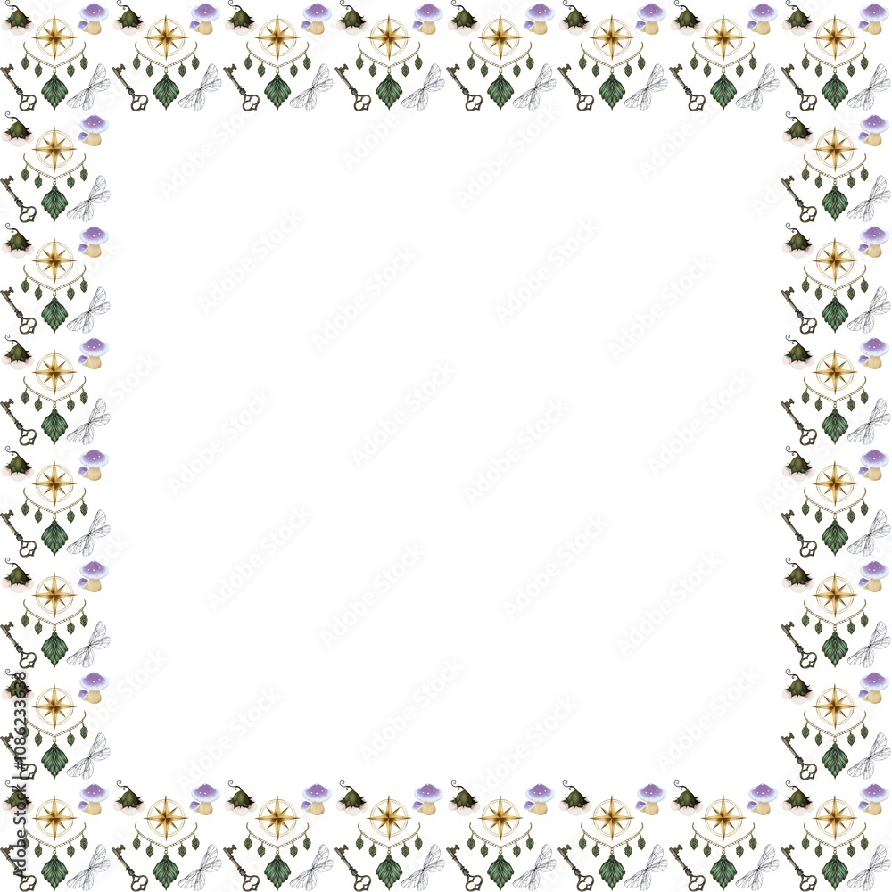 Fairy item pattern illustration on white background 