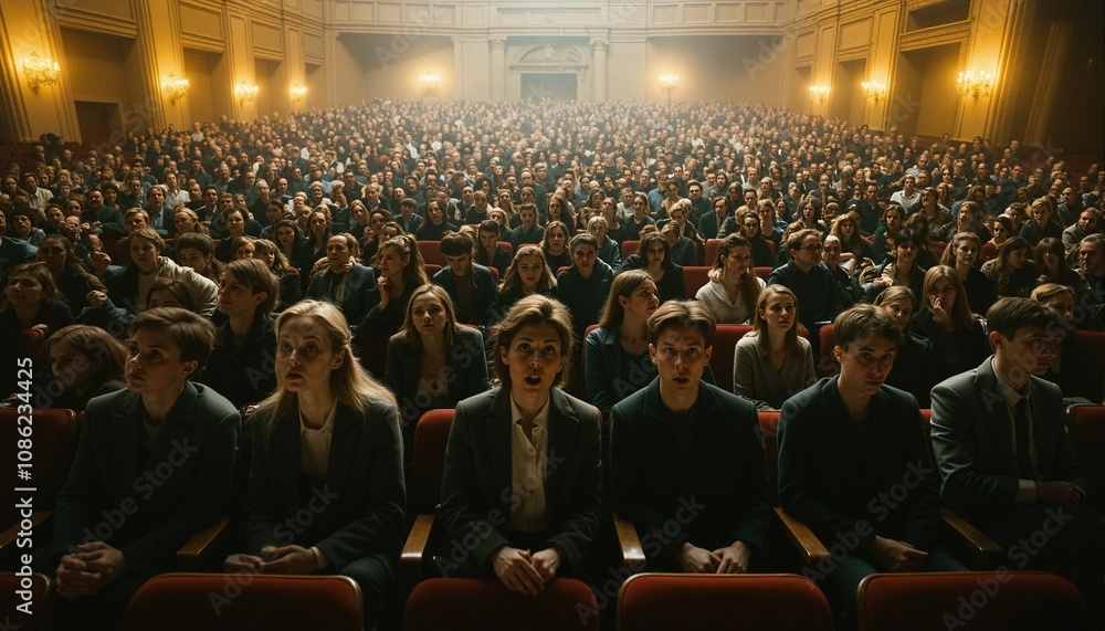 Obraz premium Captivated Crowd Awaits Their Future