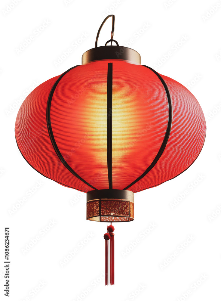 Fototapeta premium PNG Festive night lit by red lantern