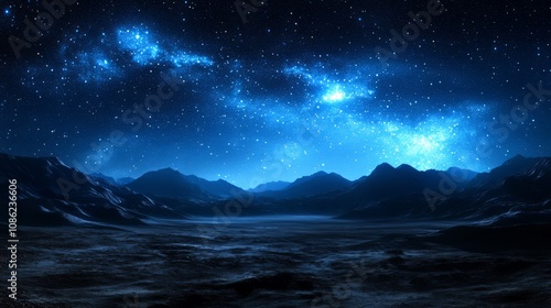 Wallpaper Mural A starry night sky over a mountain range with a dark foreground. Torontodigital.ca