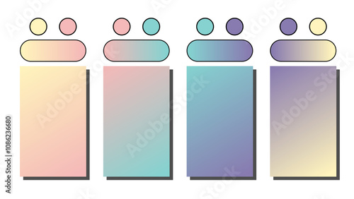 Set of vector gradient background. Cover set design with Yellow, Rose Quartz, Spearmint, Purple color. Beautiful abstract gradient for covers, wallpapers, branding, business cards. Vector illustration