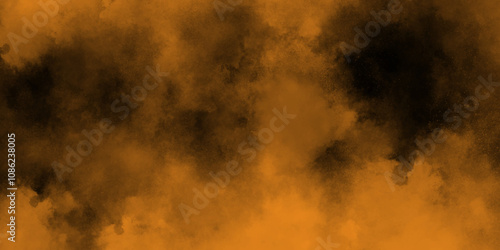 Dark abstract background orange Smoke effect with fog clouds background. orange velvet smoke texture fantasy smooth watercolor painted art design. Dark elegant Royal purple shades aquarelle paint	
