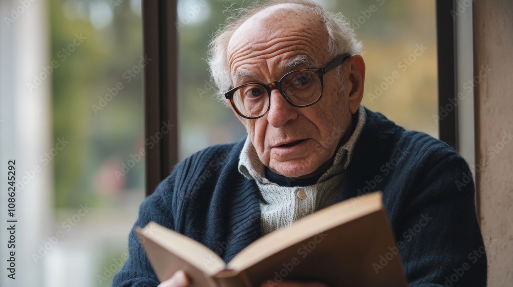 Engrossed Senior Reading a Book Engrossed Senior Reading a Book
