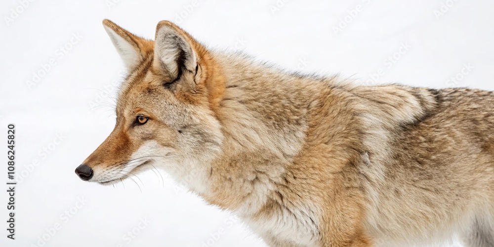 Fototapeta premium Close-up coyote fur watercolor close-up photography, animal, coyote fur, coyote texture