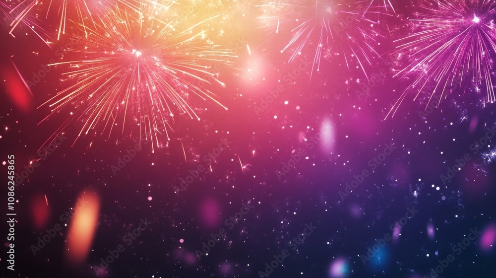Fototapeta premium Vibrant Fireworks Celebration in the Night Sky