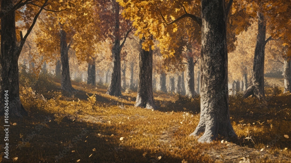 Obraz premium Autumnal Forest Path