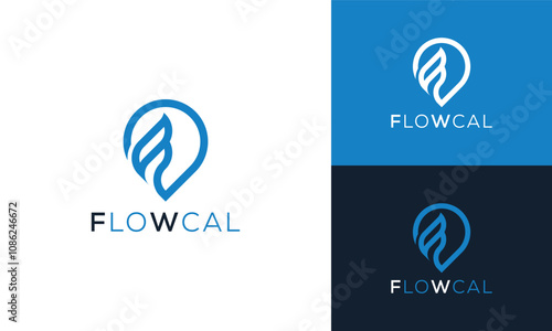 Letter F Flowing Local Logo Design Inspiration