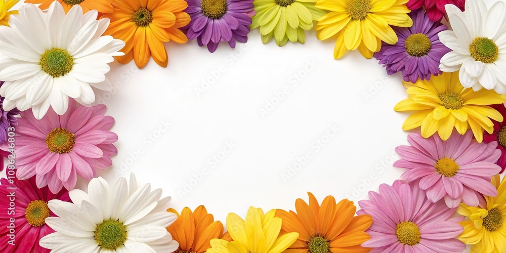 Colorful daisies arranged in a round pattern, centerpiece, holiday Colorful daisies arranged in a round pattern, centerpiece, holiday