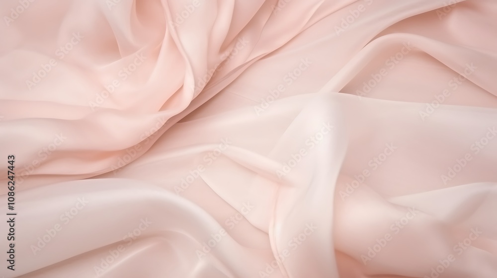 Obraz premium Draped Pink Silk Fabric Soft Gentle Texture