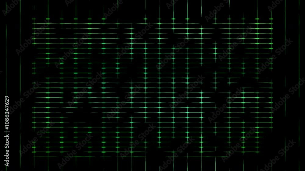 Futuristic digital art with green code lines and blue matrix patterns animated video background Futuristic digital art with green code lines and blue matrix patterns animated video background