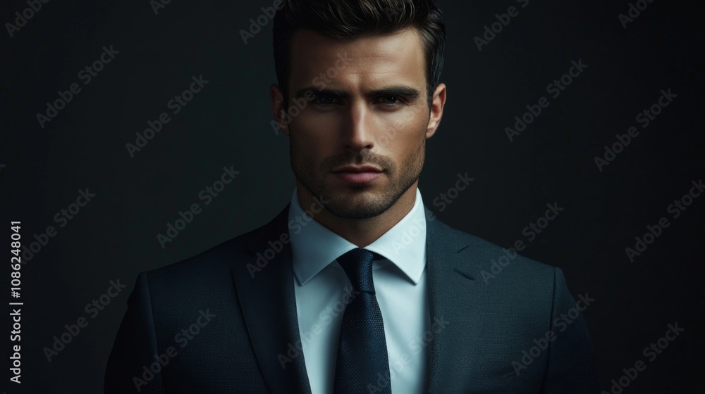 Stylish Businessman Portrait - Formal Elegance Stylish Businessman Portrait - Formal Elegance
