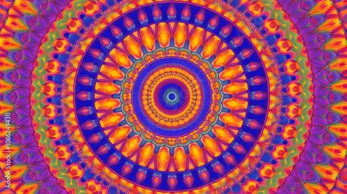 Vibrant Circular Mandala Design With Vivid Colors