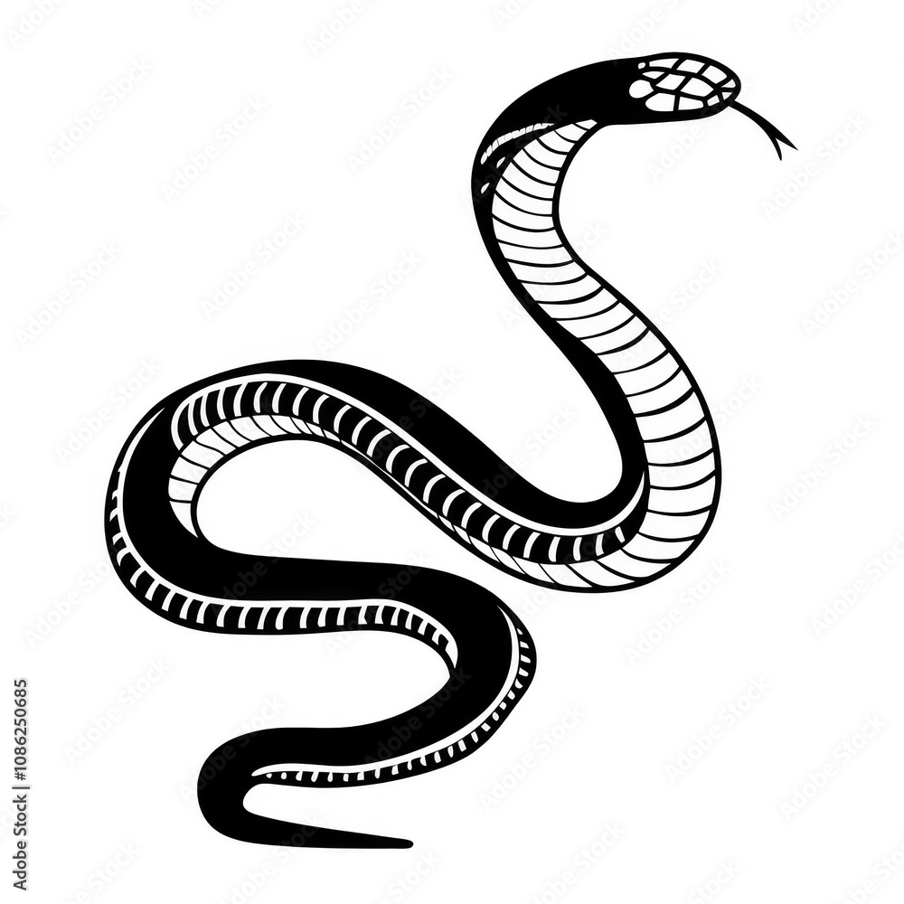 Fototapeta premium black snake vector illustration