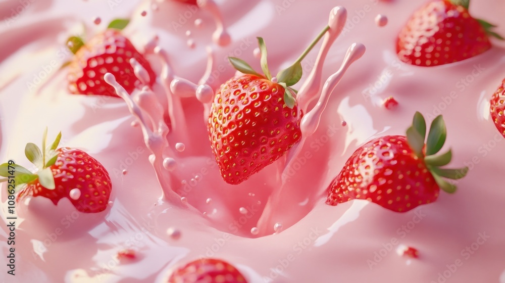 Strawberry Splash in Pink Milk Strawberry Splash in Pink Milk