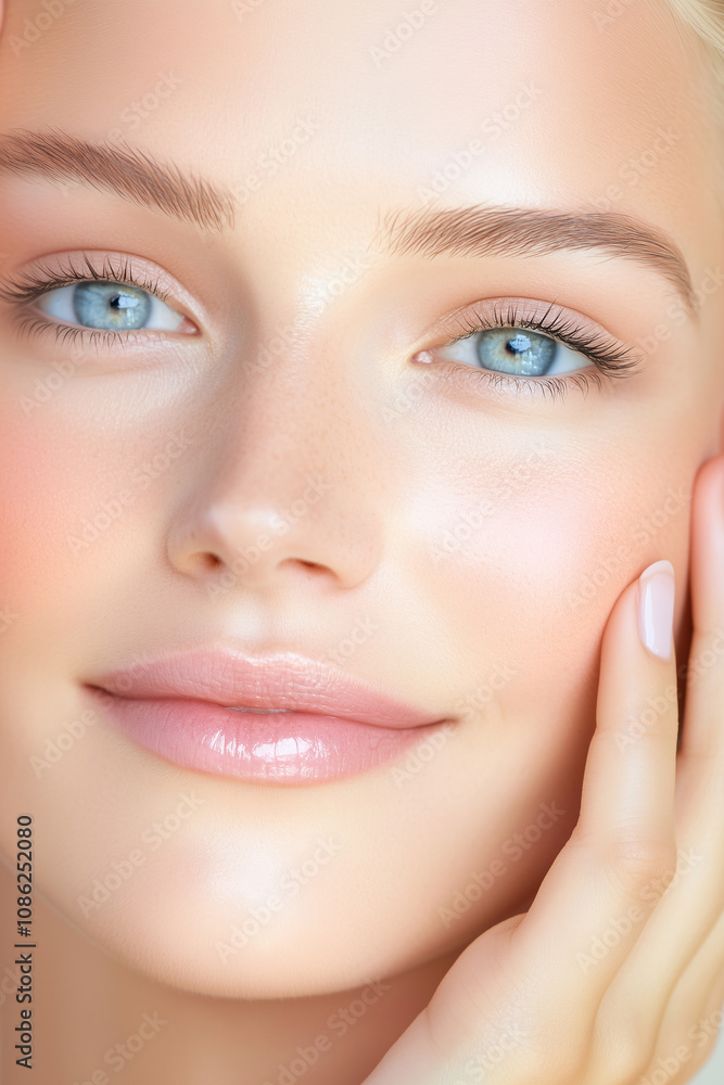 Closeup Portrait of Woman s Face Soft Skin Clear Complexion Beauty Skincare Closeup Portrait of Woman s Face Soft Skin Clear Complexion Beauty Skincare