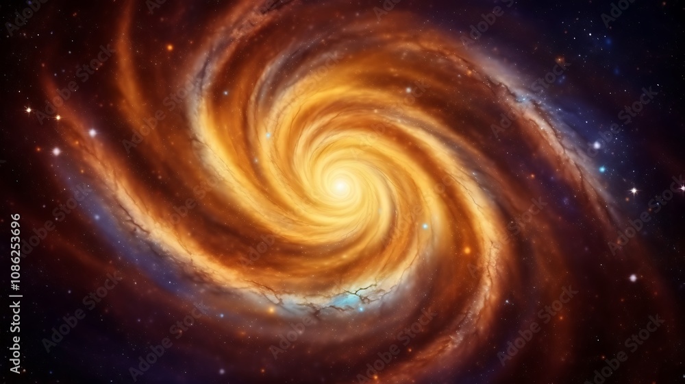 Fototapeta premium Majestic Spiral Galaxy Swirling Cosmic Dust and Stars