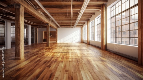 Spacious Loft with Natural Light and Blank Walls photo