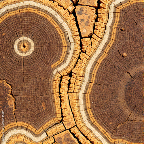 Close-up of Arizona Petrified Wood Texture, Late Triassic Era