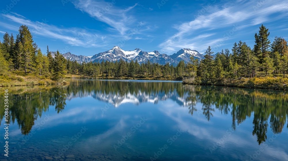 Serene Mountain Reflections in a Tranquil Lake Serene Mountain Reflections in a Tranquil Lake