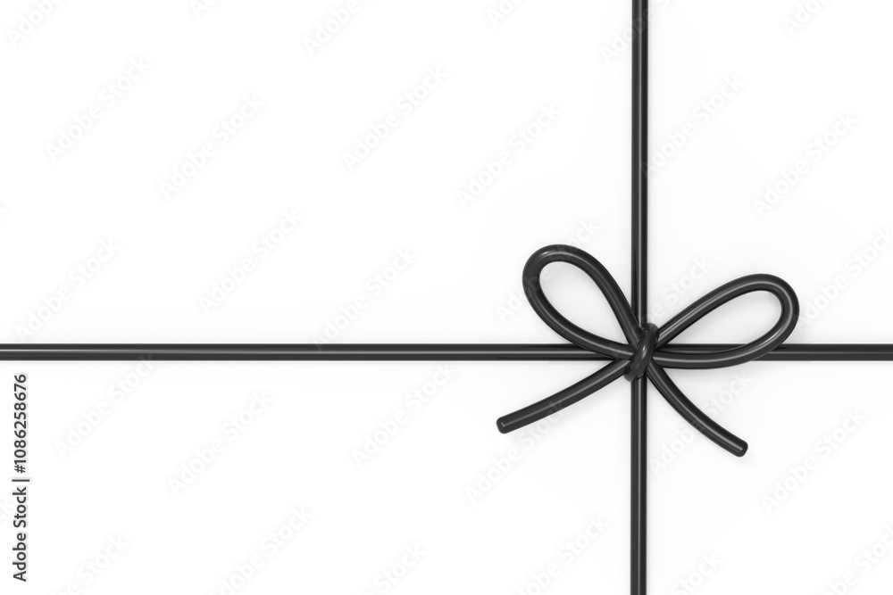 black string bow isolated on transparent background black string bow isolated on transparent background