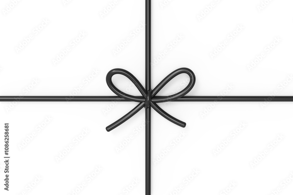 black string bow isolated on transparent background black string bow isolated on transparent background