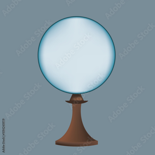 Magic sphere on a wooden stand