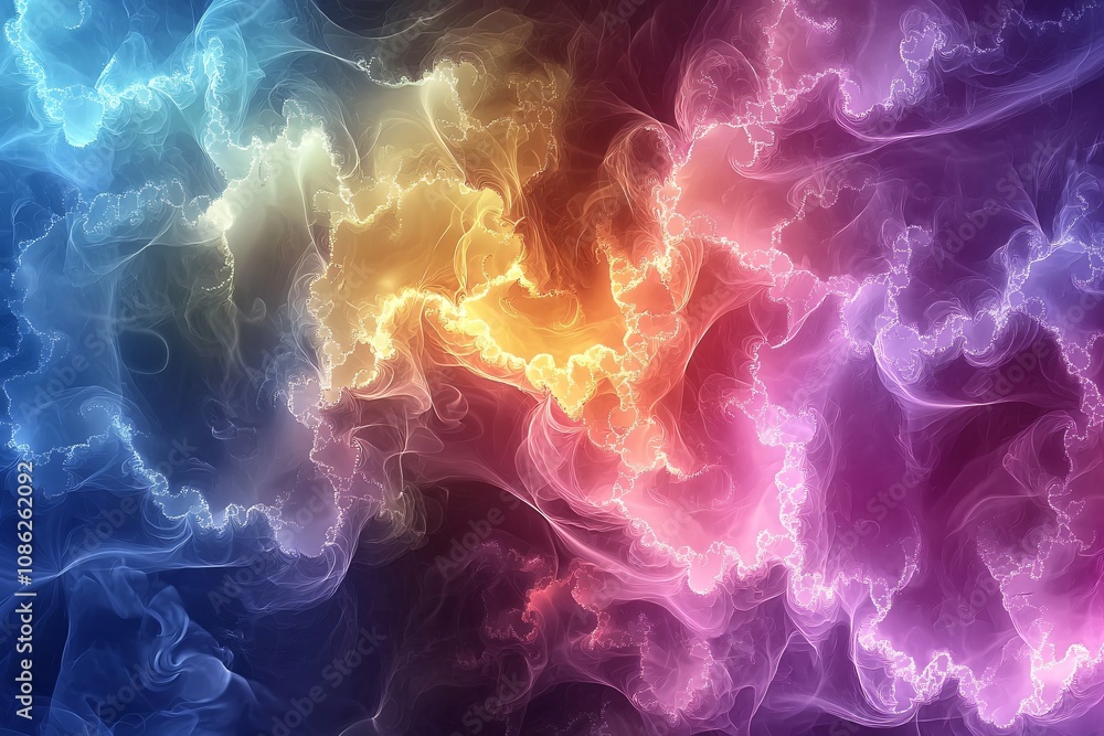 Fototapeta premium Vibrant Abstract Swirls of Color in a Mystical Atmosphere