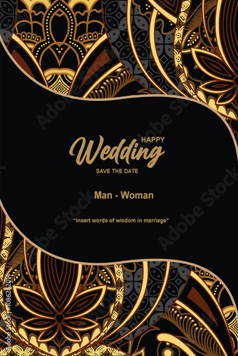 invitation cover with batik motif