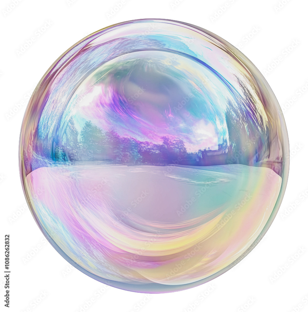PNG Colorful bubble reflecting spring nature PNG Colorful bubble reflecting spring nature