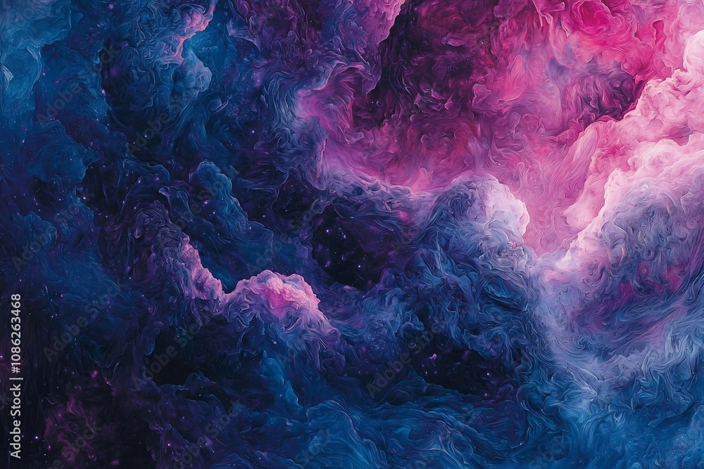 Cosmic Dreamscape: A Vivid Celestial Nebula in Deep Blues and Purples Cosmic Dreamscape: A Vivid Celestial Nebula in Deep Blues and Purples