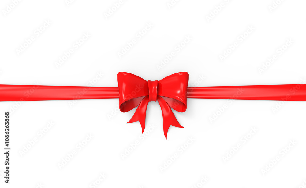 Red Gift Bow with Ribbon on transparent background Red Gift Bow with Ribbon on transparent background