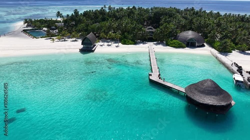 Aerial views of Velavaru Island in Maldives
