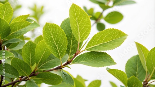 Wallpaper Mural Close-up of paired Shepherdia canadensis leaves with bright green color and delicate texture, leaves, tree Torontodigital.ca