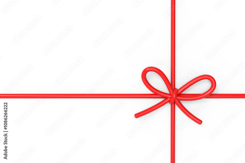 Red string bow isolated on transparent background Red string bow isolated on transparent background