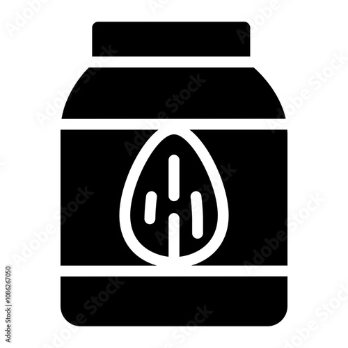 Almond milk solid icon