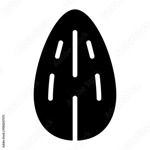 Almond solid icon