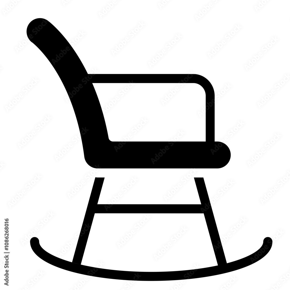 Rocking chair solid icon Rocking chair solid icon