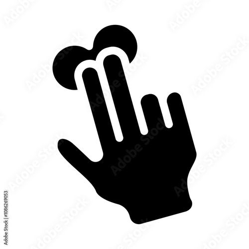 Double finger tap solid icon