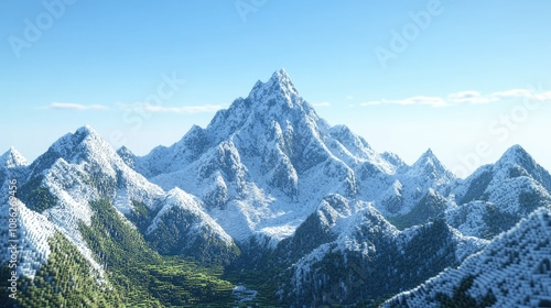 Majestic mountains under clear skies