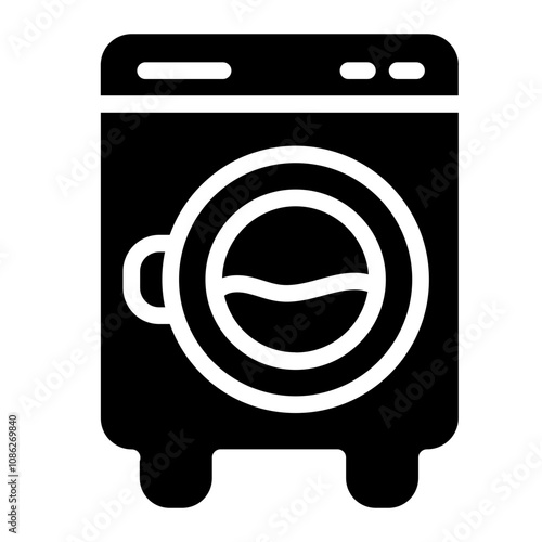 Washing machine solid icon