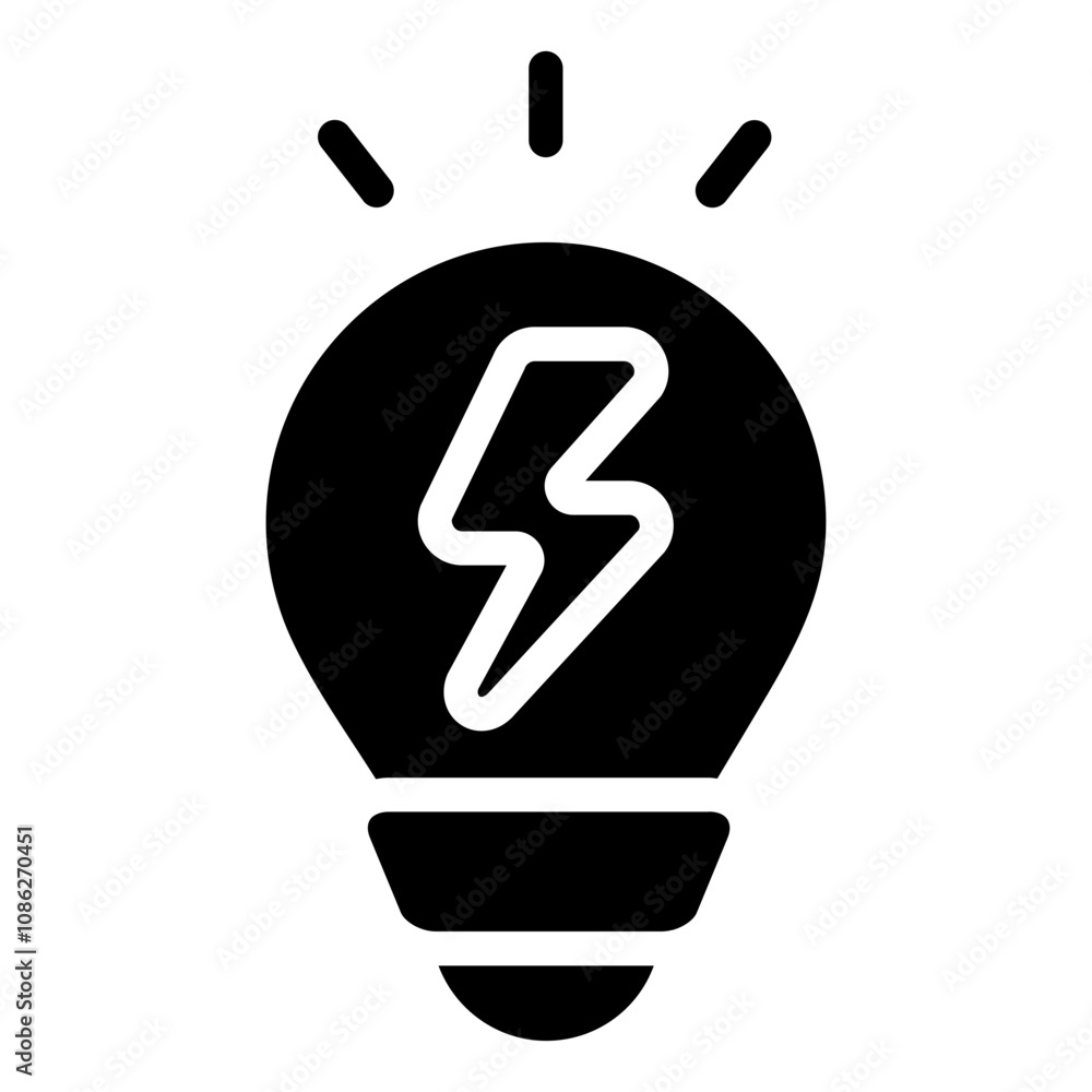 Electrical energy solid icon Electrical energy solid icon