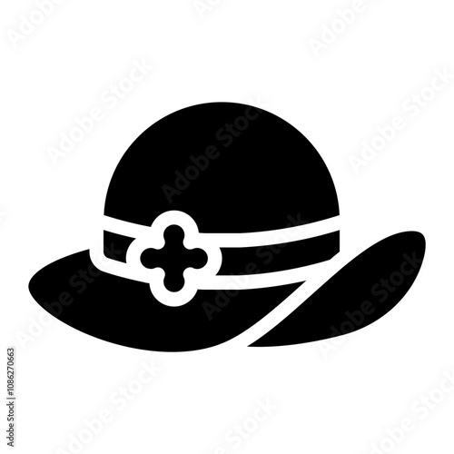 Summer hat solid icon