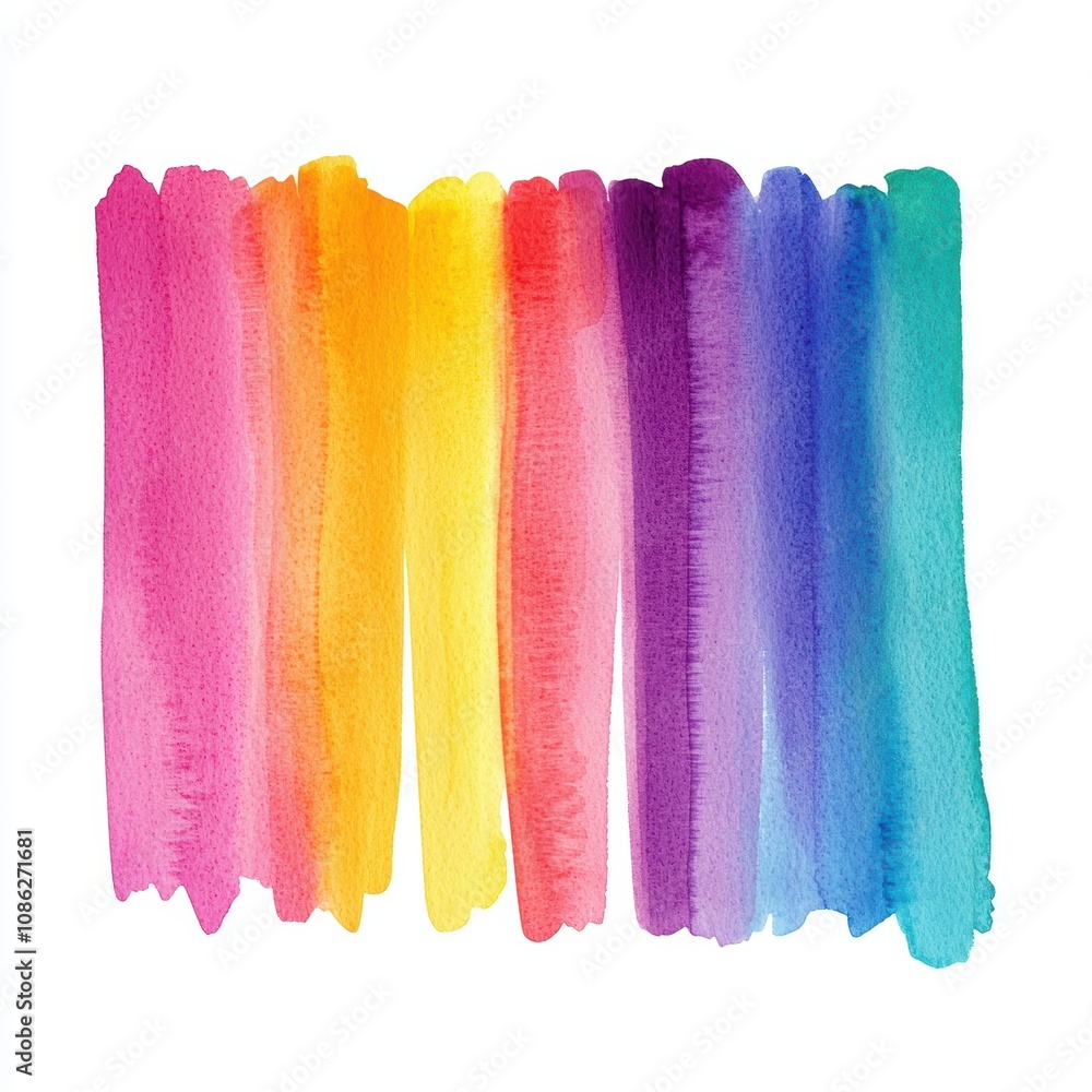 Fototapeta premium A colorful painting of a rainbow with each color being a different hue