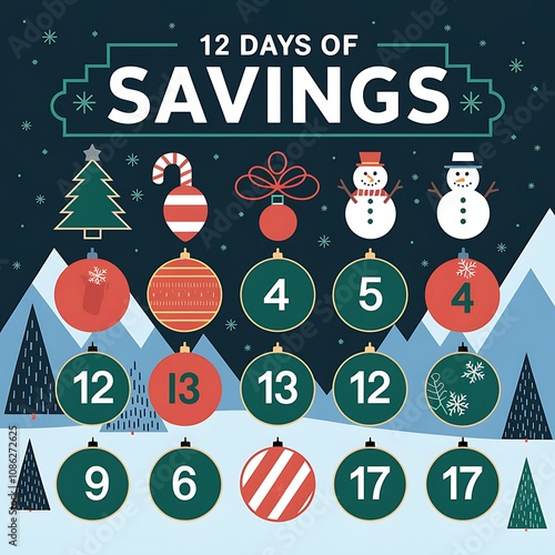 Twelve Days Of Savings Christmas Ornament Countdown photo