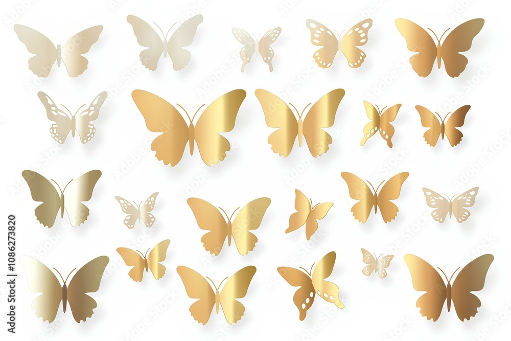 Fototapeta premium butterflies isolated on white background