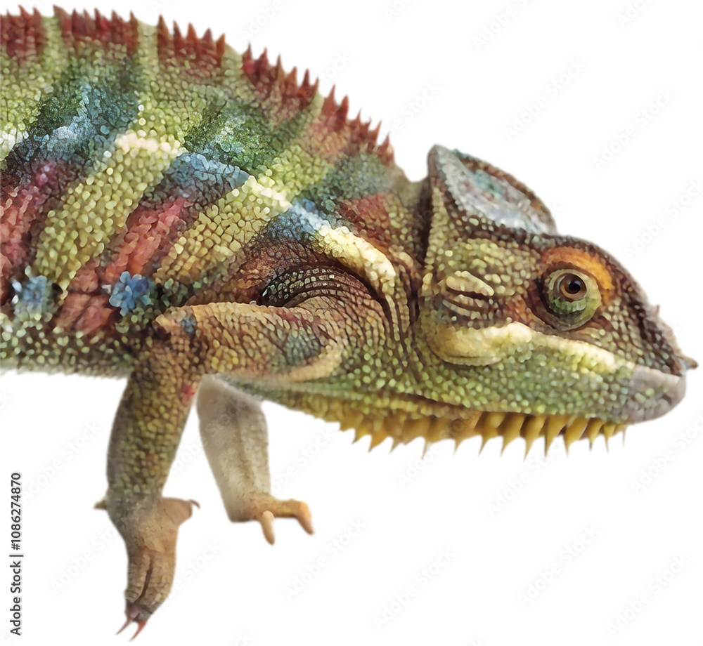 Fototapeta premium Cute chameleon clipart for holiday, winter, and seasonal themed graphic design projects. 