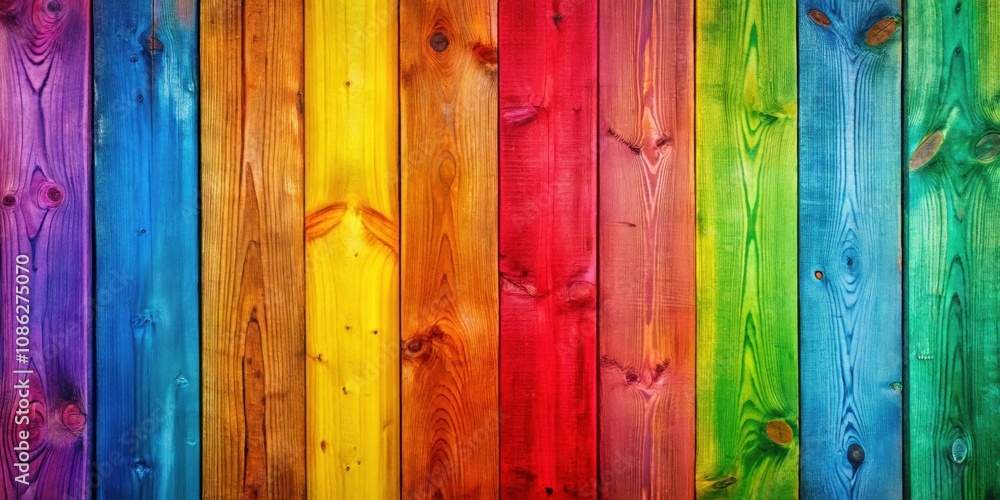 Colorful wooden planks with vibrant rainbow gradient and natural grain , rainbow, wooden, planks, colorful, vibrant Colorful wooden planks with vibrant rainbow gradient and natural grain , rainbow, wooden, planks, colorful, vibrant