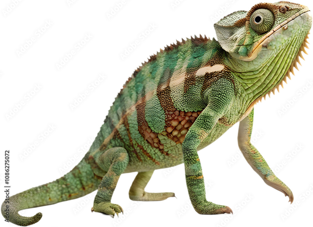 Obraz premium Cute chameleon clipart for holiday, winter, and seasonal themed graphic design projects.